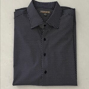 Peter Millar Black Shirt with White Geometric Print